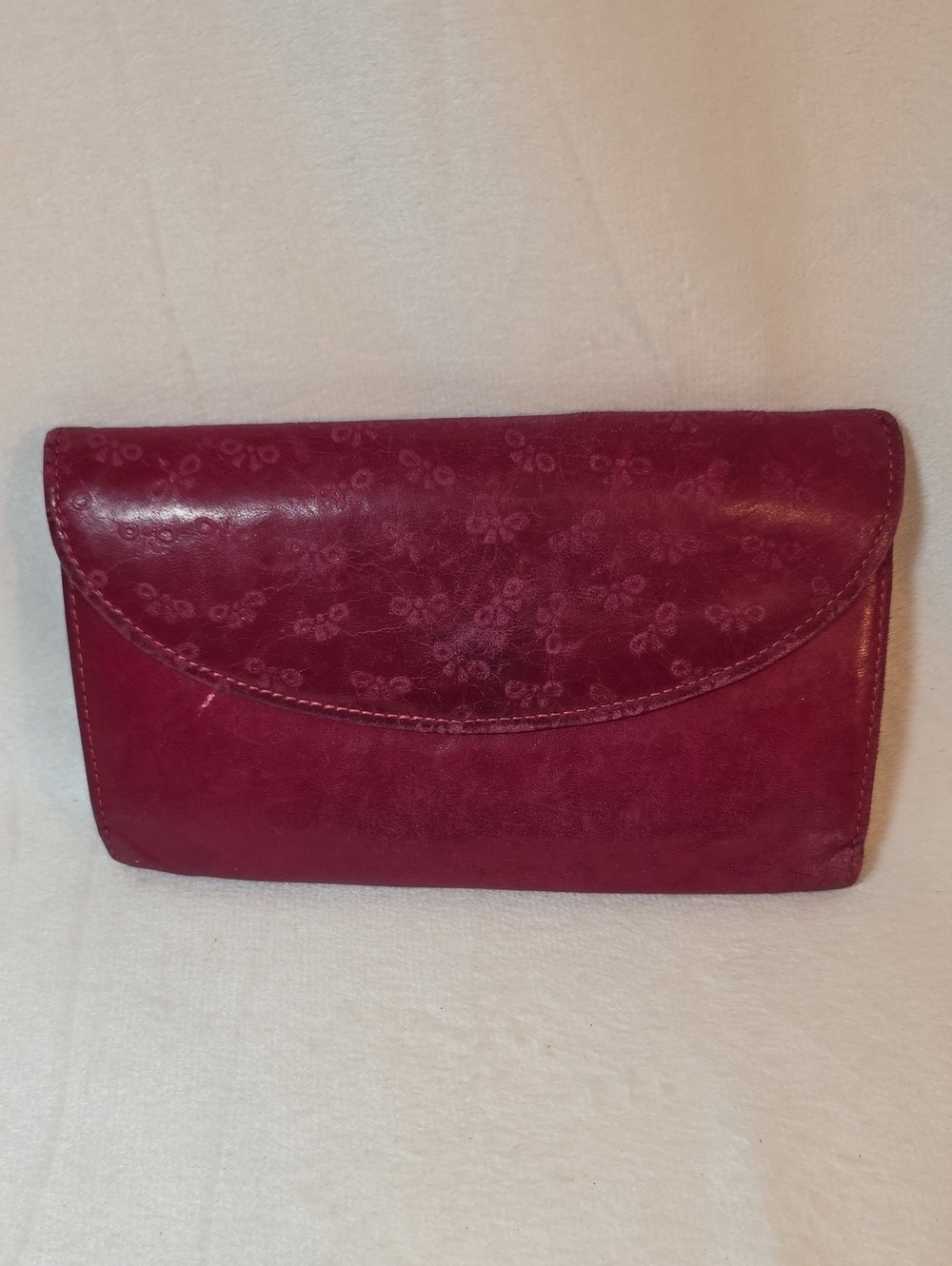Vintage 1980s Fuschia Princess Gardner Genuine Lambskin Secretary Wallet